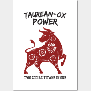 Funny Taurus Zodiac Sign - Taurean-Ox Power, Two Zodiac Titans in One Posters and Art